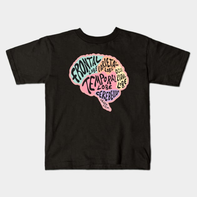 Anatomical brain Kids T-Shirt by Dr.Bear